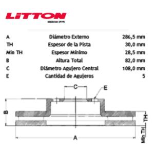 Juego Discos Frenos Delanteros - Ford: F100 - F1000 - Litton