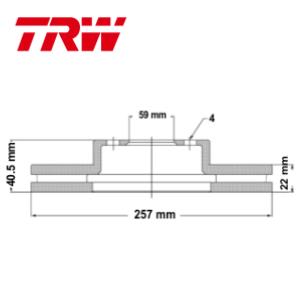 Juego Discos Frenos Delanteros - Fiat: Argo - Fiorino - Grand Siena - Idea - Linea - Punto - Qubo - 500 - TRW