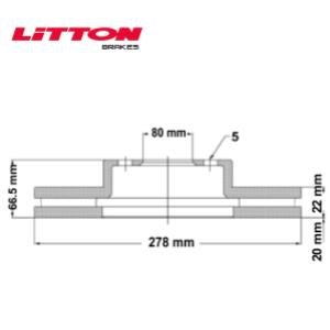 Juego Discos Frenos Delanteros - Renault: Clio - Clio II - Kangoo - Megane - Symbol - 11 - 19 - Litton