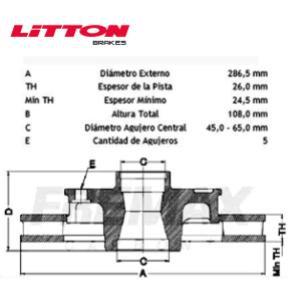 Juego Discos Frenos Delanteros - Ford: Explorer - Ranger - Litton
