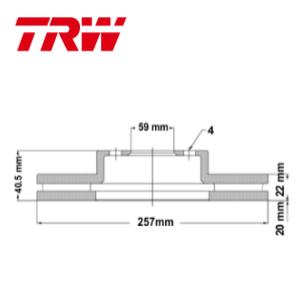 Juego Discos Frenos Delanteros - Fiat: Doblo - Idea - L-nea - Palio - Punto - Siena - Qubo - TRW