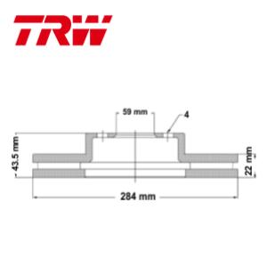 Juego Discos Frenos Delanteros - Fiat: Argo - Linea - Punto - Palio Adventure - Doblo - Strada Adventure - Stilo - TRW