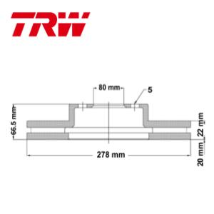 Juego Discos Frenos Delanteros - Renault: Clio - Clio II - Kangoo - Megane - Symbol - 11 - 19 - TRW