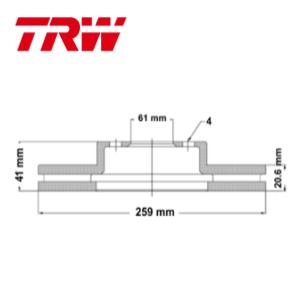 Juego Discos Frenos Delanteros: Renault: Clio II - Kangoo - Logan - Megane - Sandero - Symbol - TRW