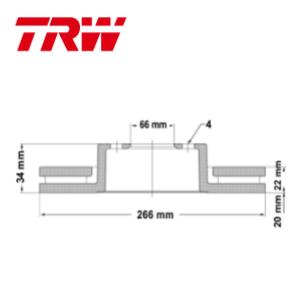 Juego Discos Frenos - Citroen: Berlingo - C3 - C4 - Ds3 - Xsara - Peugeot: 206 - 207 - 208 - 307 - 2008 - Partner – TRW