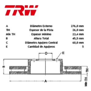 Juego Discos Frenos Delanteros - Chevrolet: Cruze - TRW